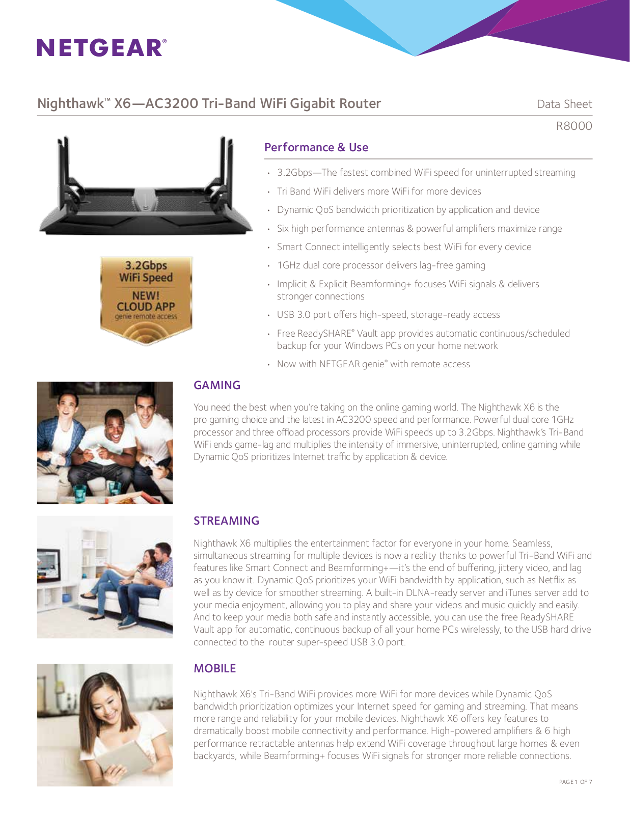 Netgear R8000-100UKS Product Data Sheet