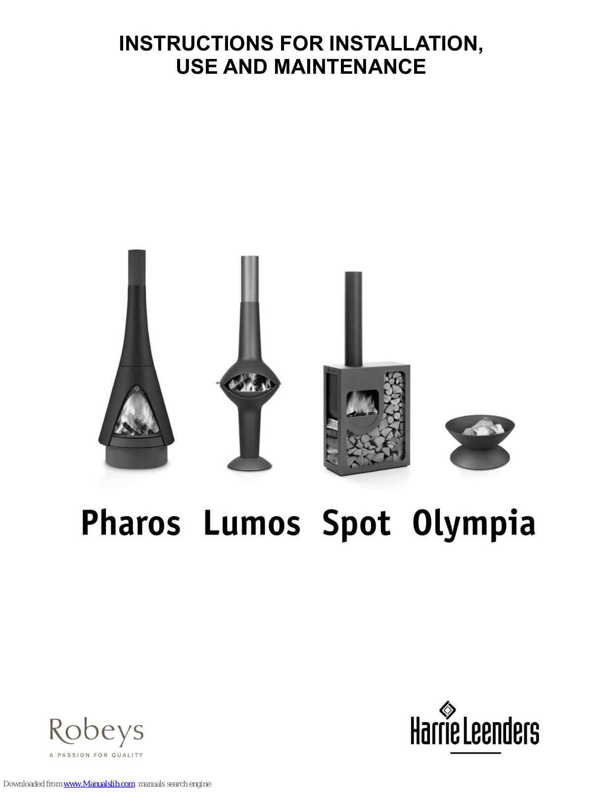 Harrie Leenders Pharos, Lumos, Spot, Olympia Instructions For Installation, Use And Maintenance Manual