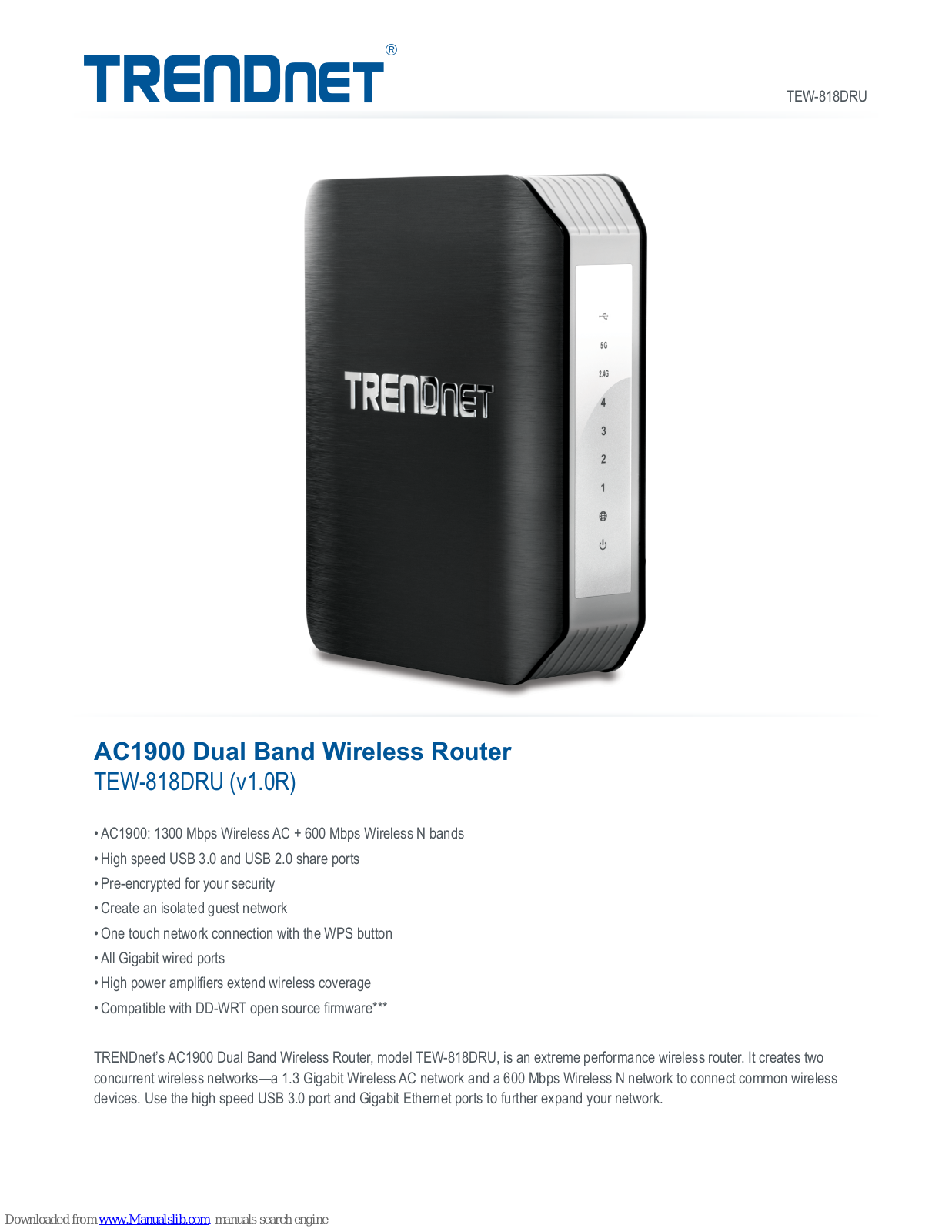 TRENDnet AC1900, TEW-818DRU Specifications