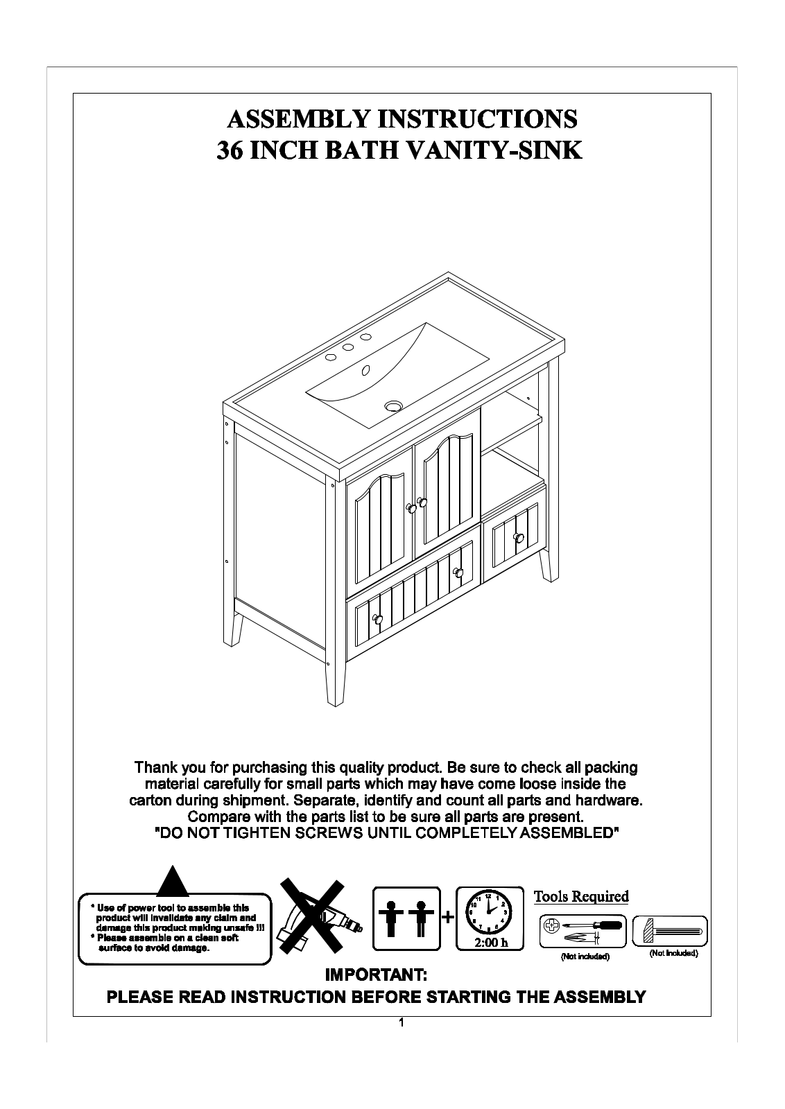 Aoche ACHE1886 Installation & Assembly - ManualMachine.com