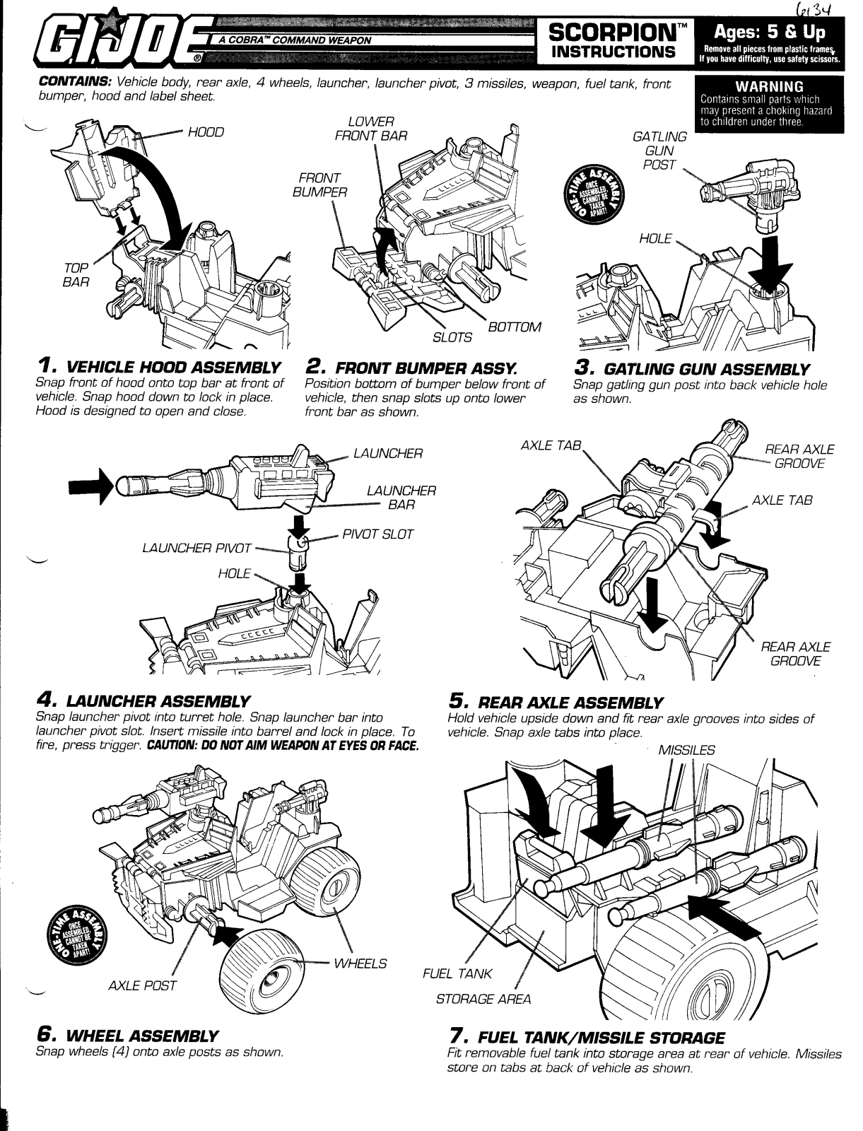 HASBRO GIJoe Scorpion User Manual