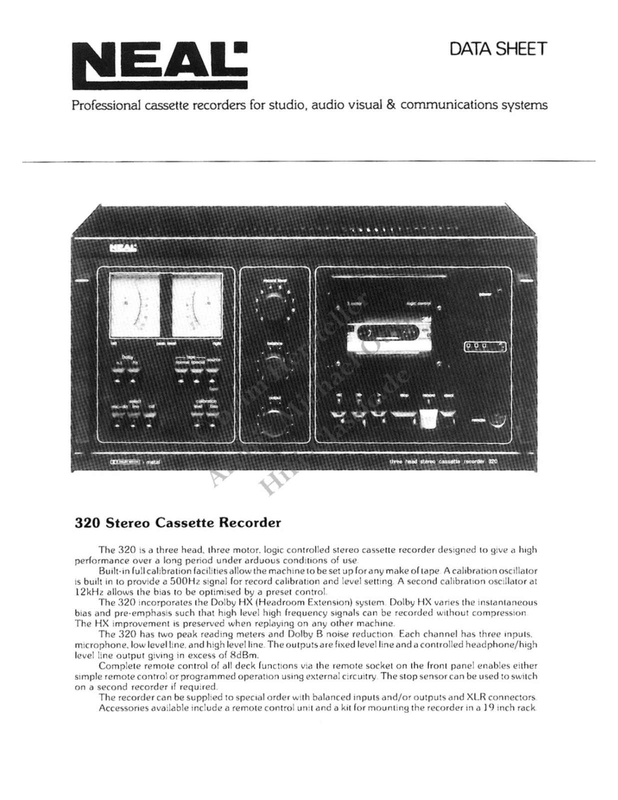 Ferrograph Neal 320 datasheet - ManualMachine.com