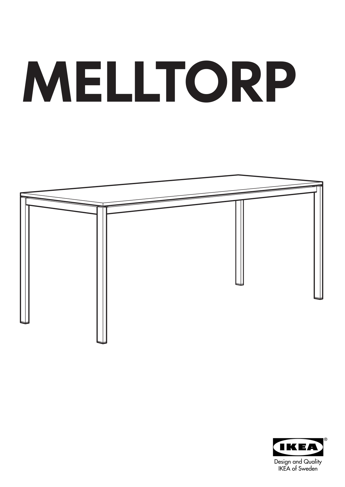 IKEA MELLTORP DINING TABLE 68X29 Assembly Instruction