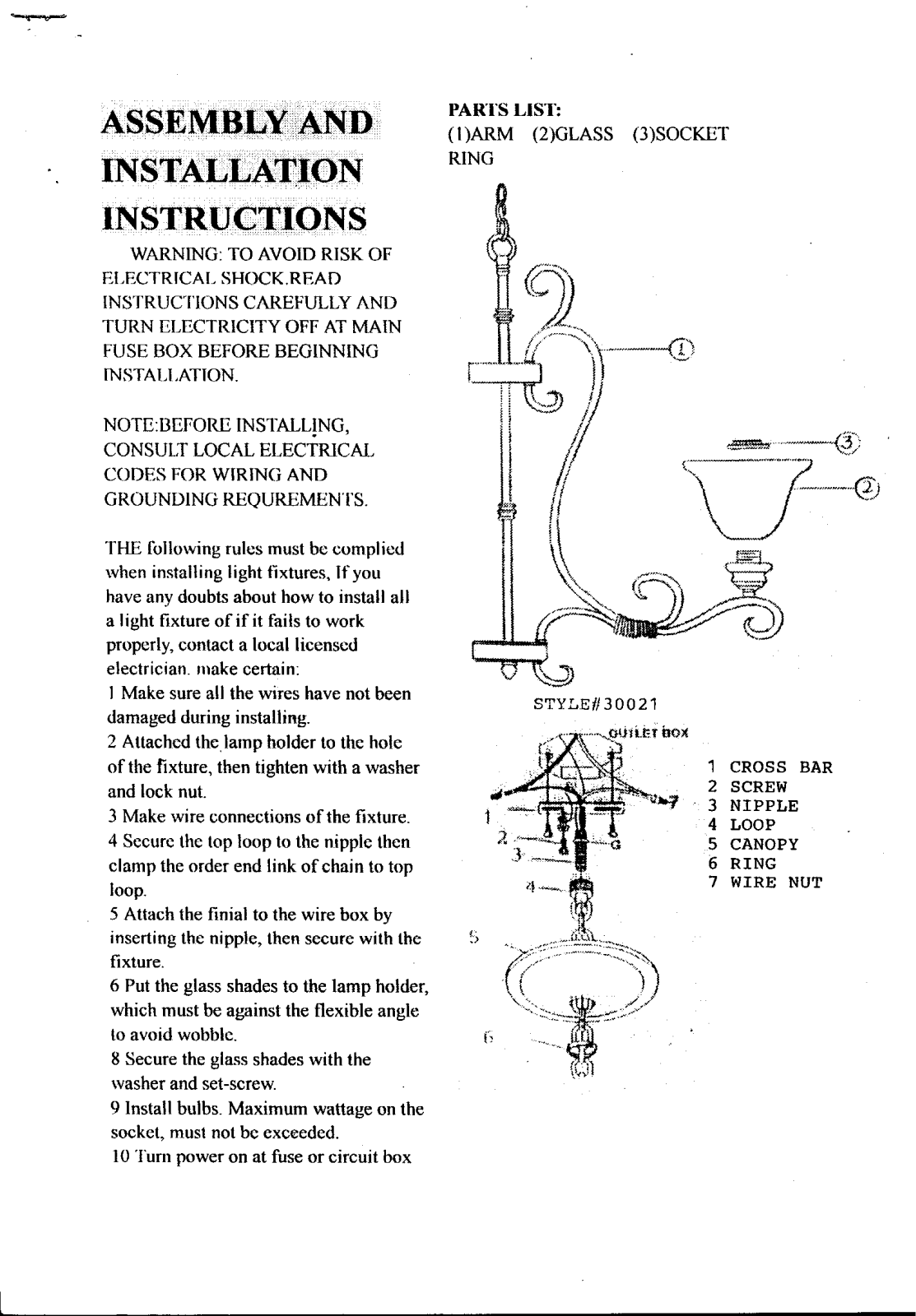 Triarch 30021 User Manual