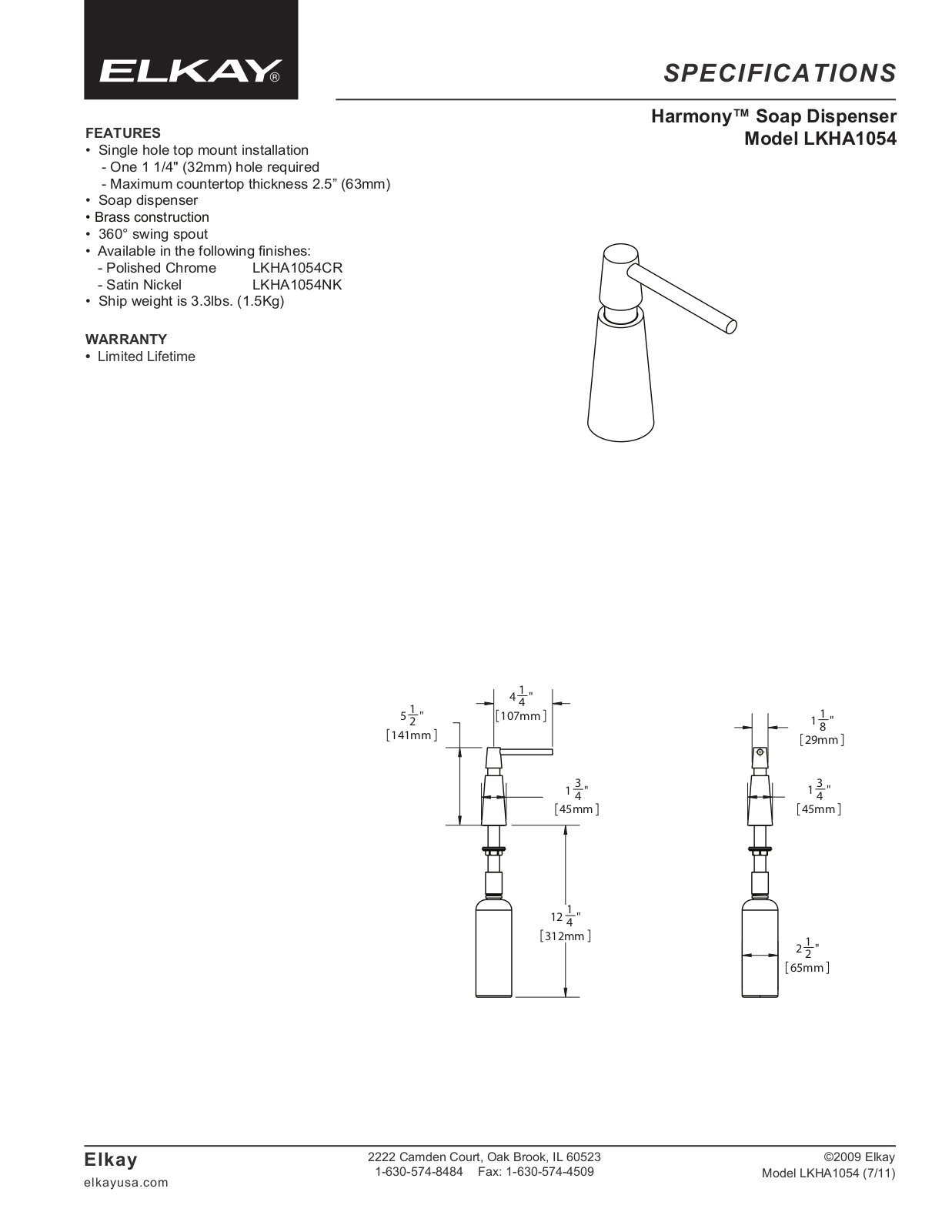 Elkay LKHA1054 User Manual