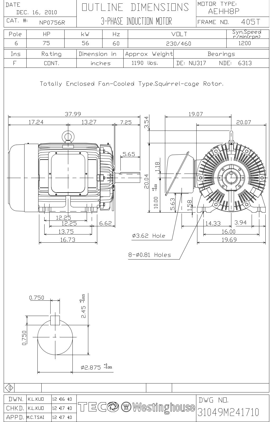 Teco NP0756R Reference Drawing