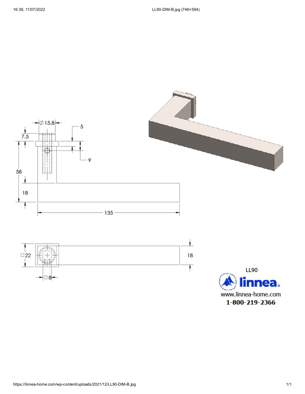 Linnea LNNE1591 Dimensions - ManualMachine.com