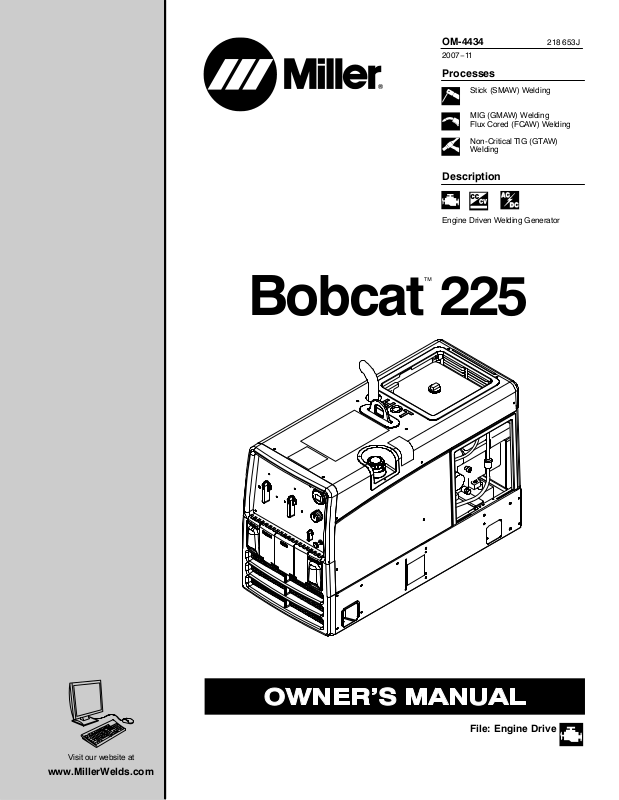 Miller Electric Bobcat 225 User Manual