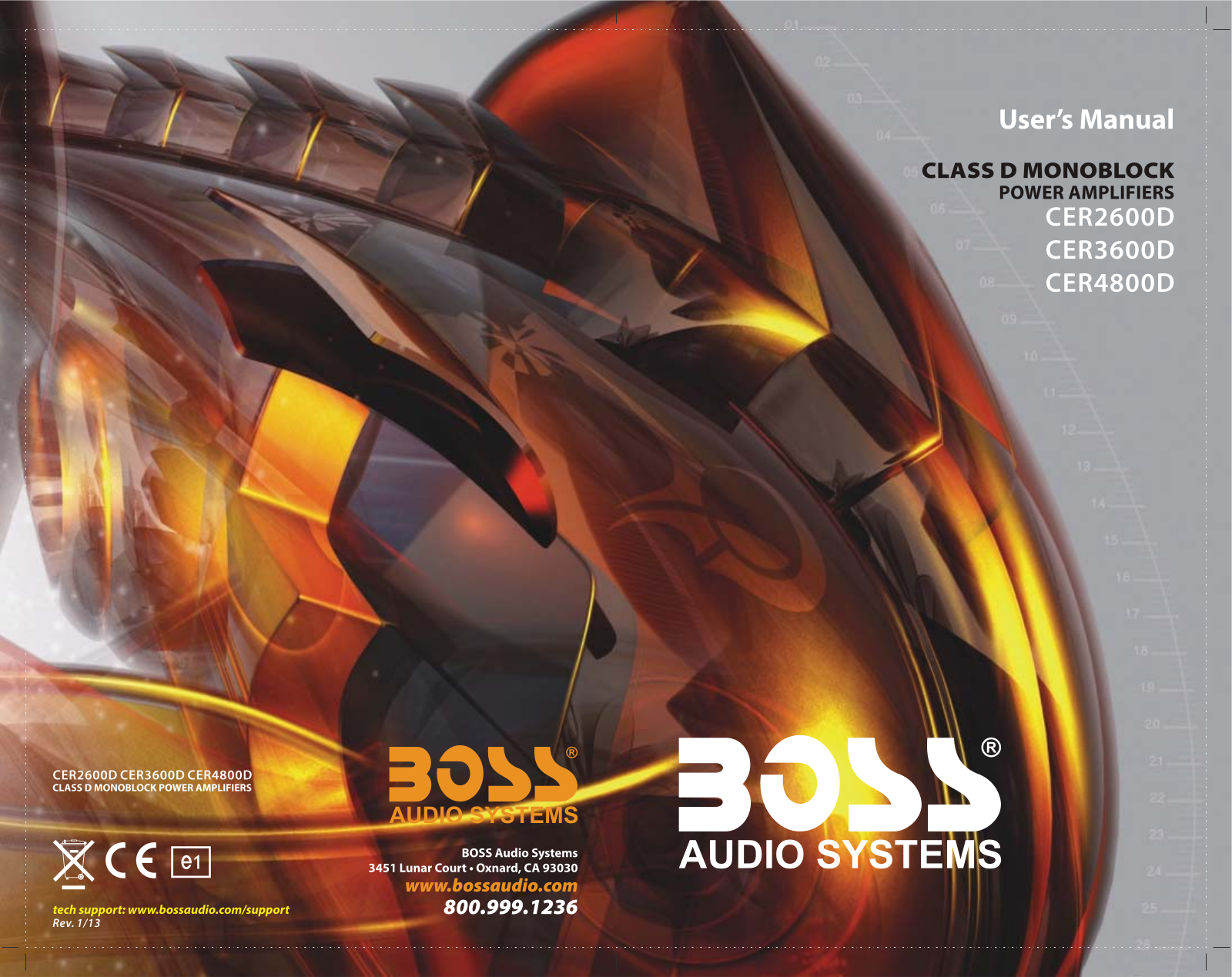 Boss Audio CHAOS ERUPT CER2600D, CHAOS ERUPT CER3600D, CHAOS ERUPT CER4800D User Manual