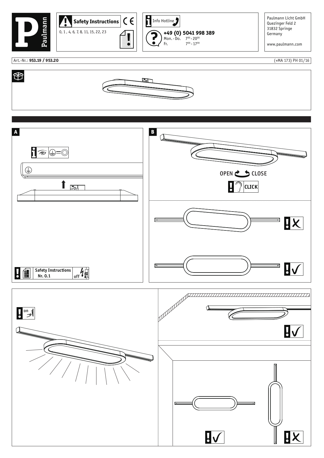 Paulmann 95319, 95320 Safety instructions - ManualMachine.com