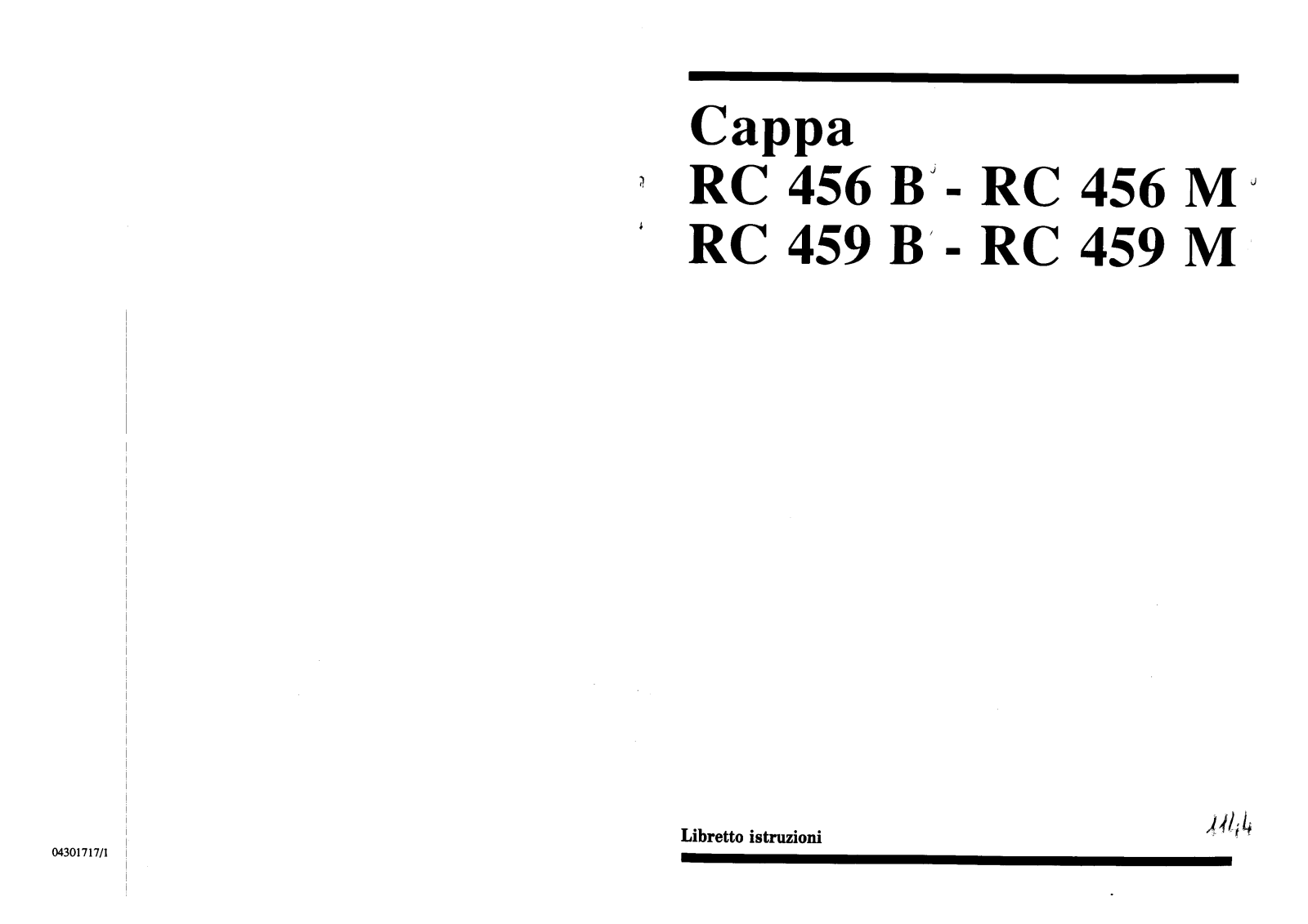 Zanussi RC456B, RC456M/N Manual