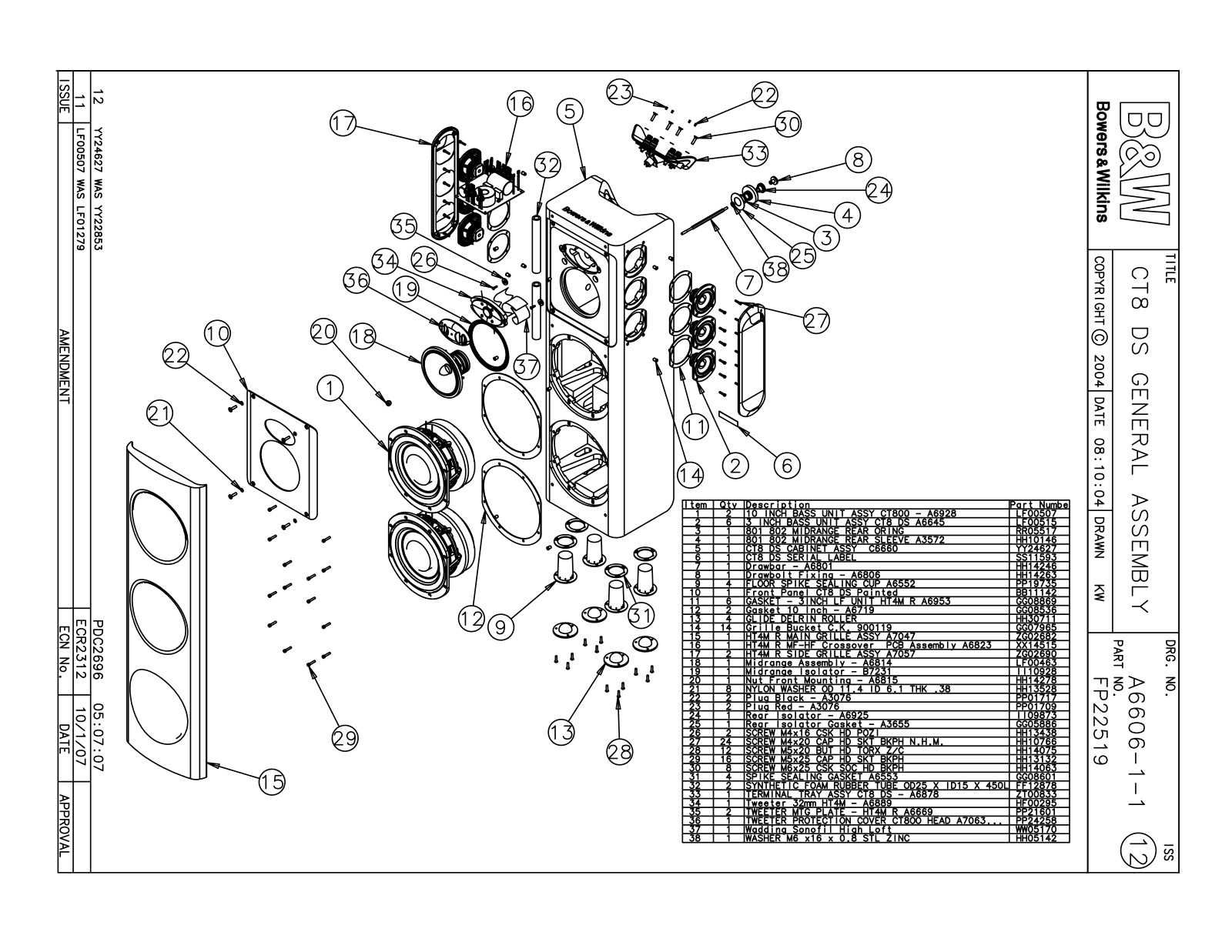 Bowers and Wilkins CT-8-DS Service manual