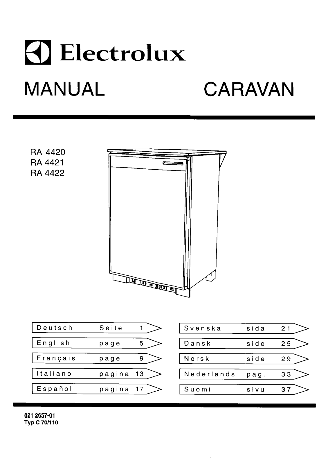 electrolux RA4422, RA4421, RA4420 User Manual