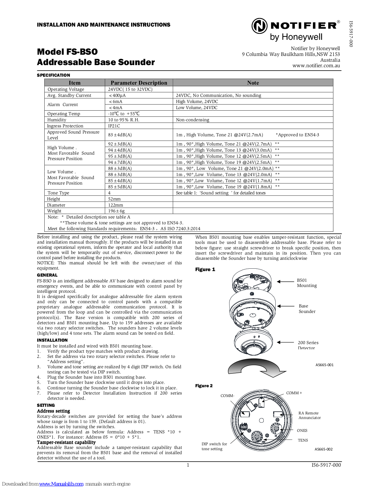 Notifier FS-BSO Maintenance Manual - ManualMachine.com