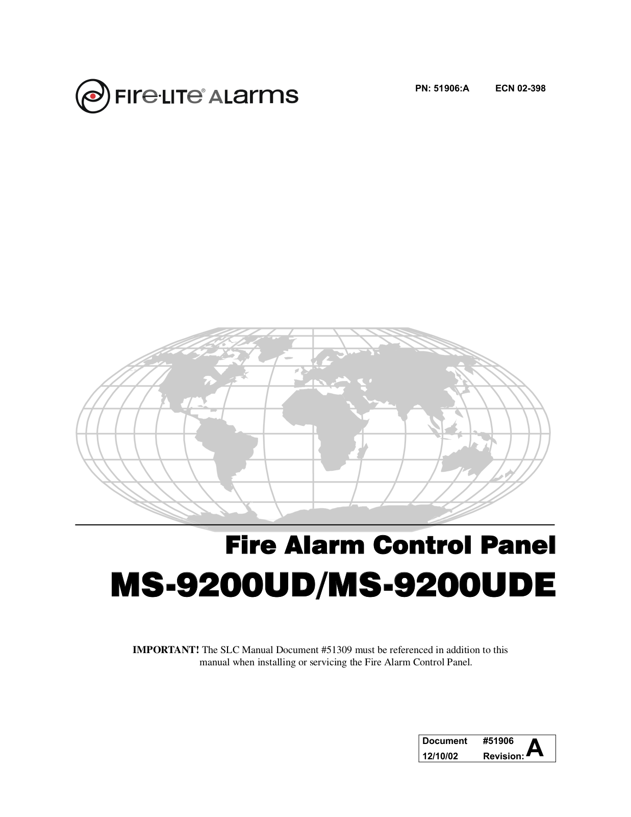 Fire-Lite Alarms MS-9200UDE User Manual