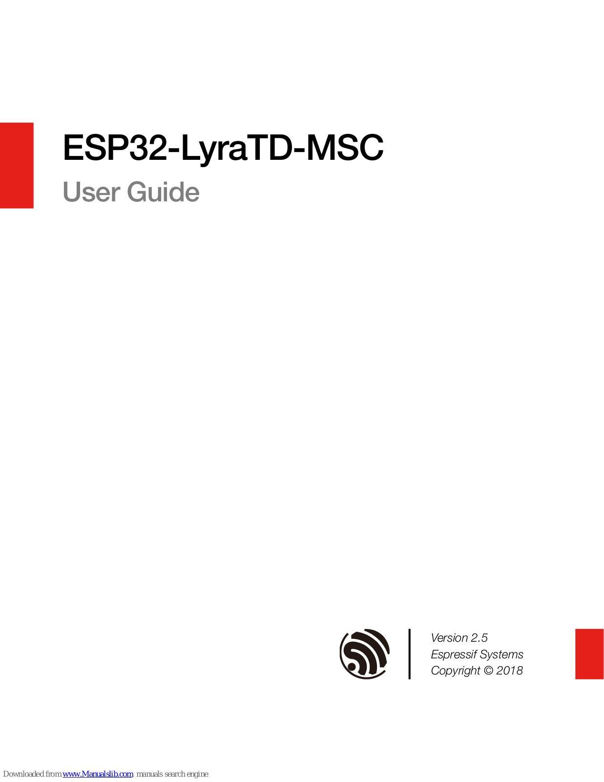 Espressif Systems ESP32-LyraTD-MSC User Manual