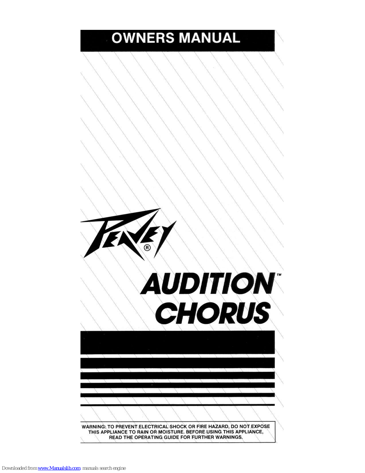 Peavey Audition Audition Chorus, Audition Chorus User Manual