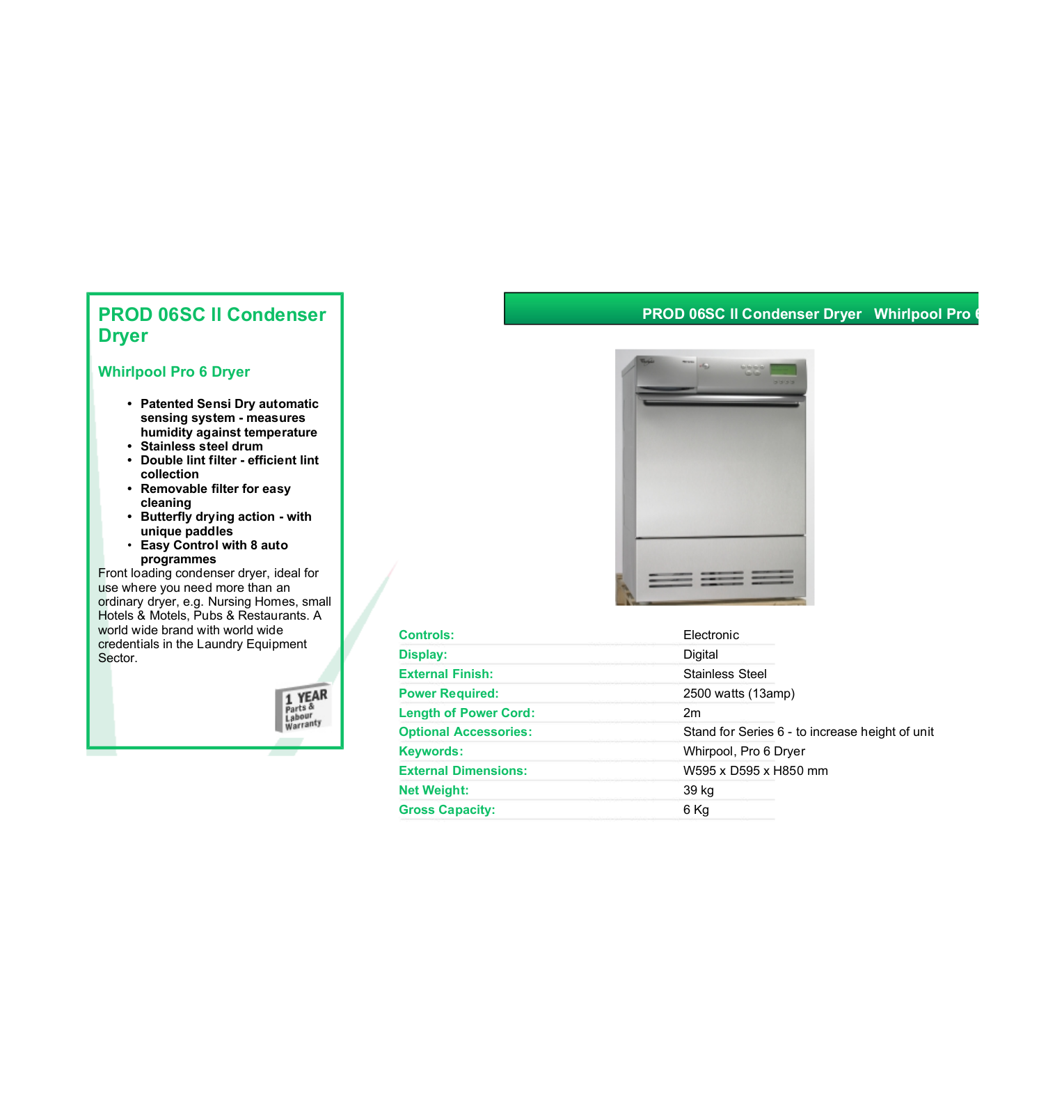 Valera PROD 06SC II DATASHEET