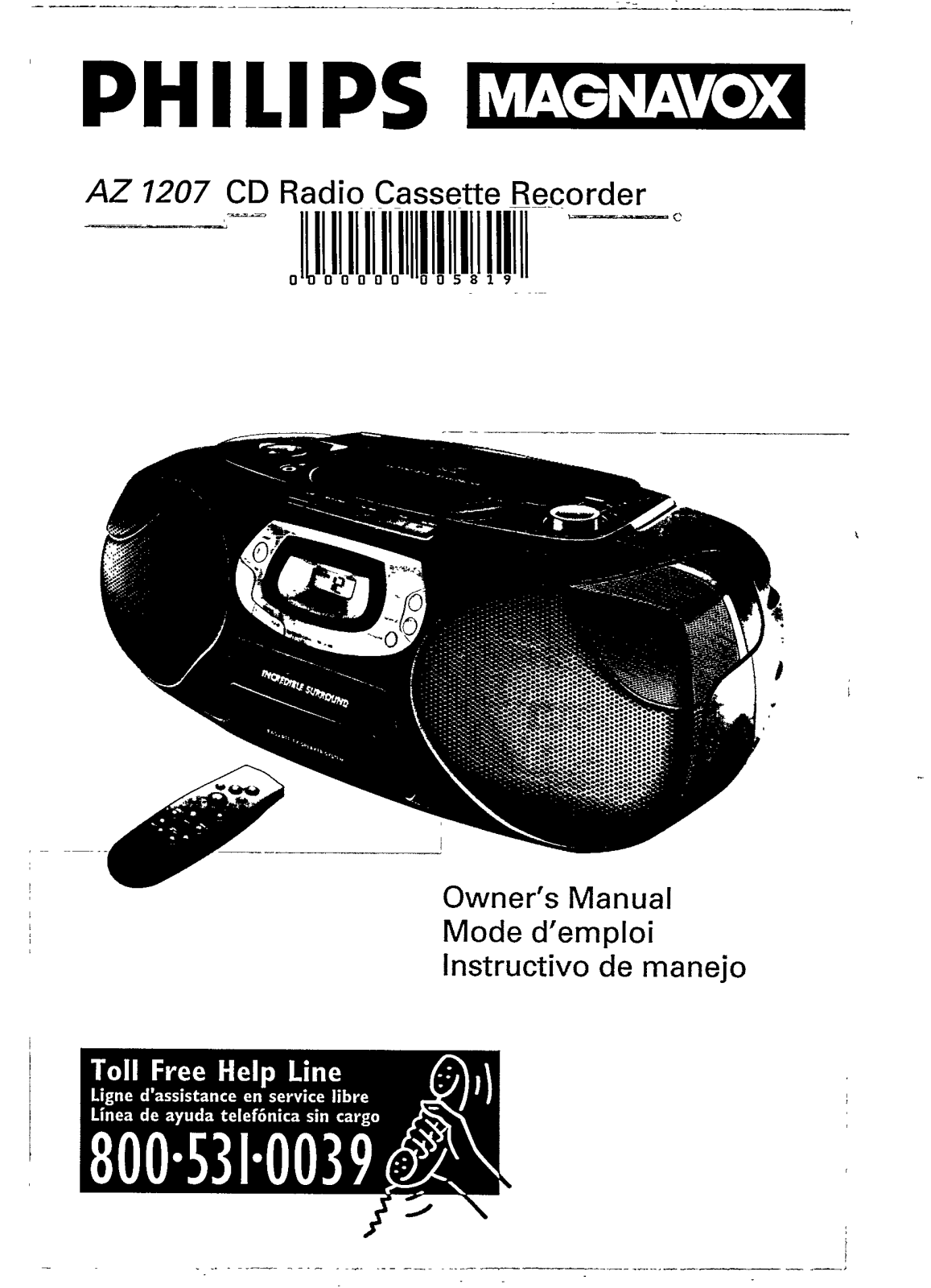 Philips AZ1207 User Manual