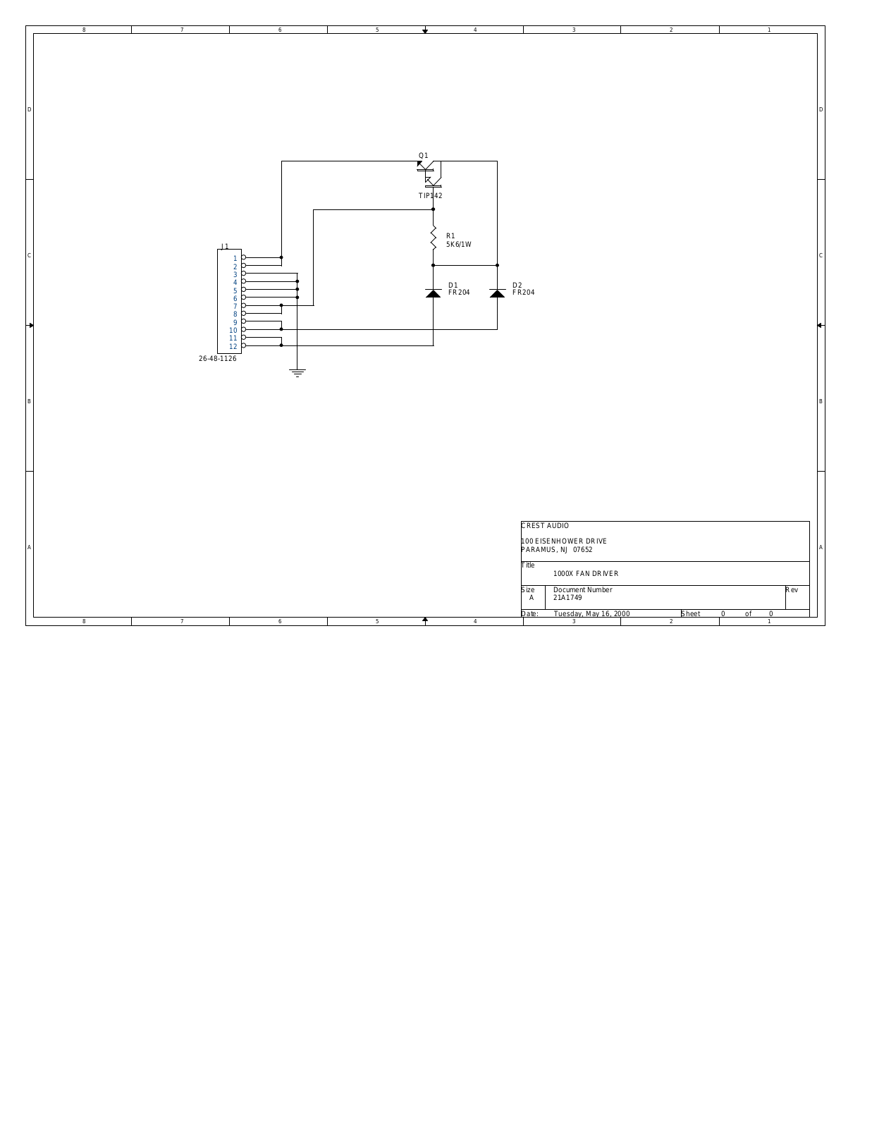 Crest 10004, 10k Fan board Schematic