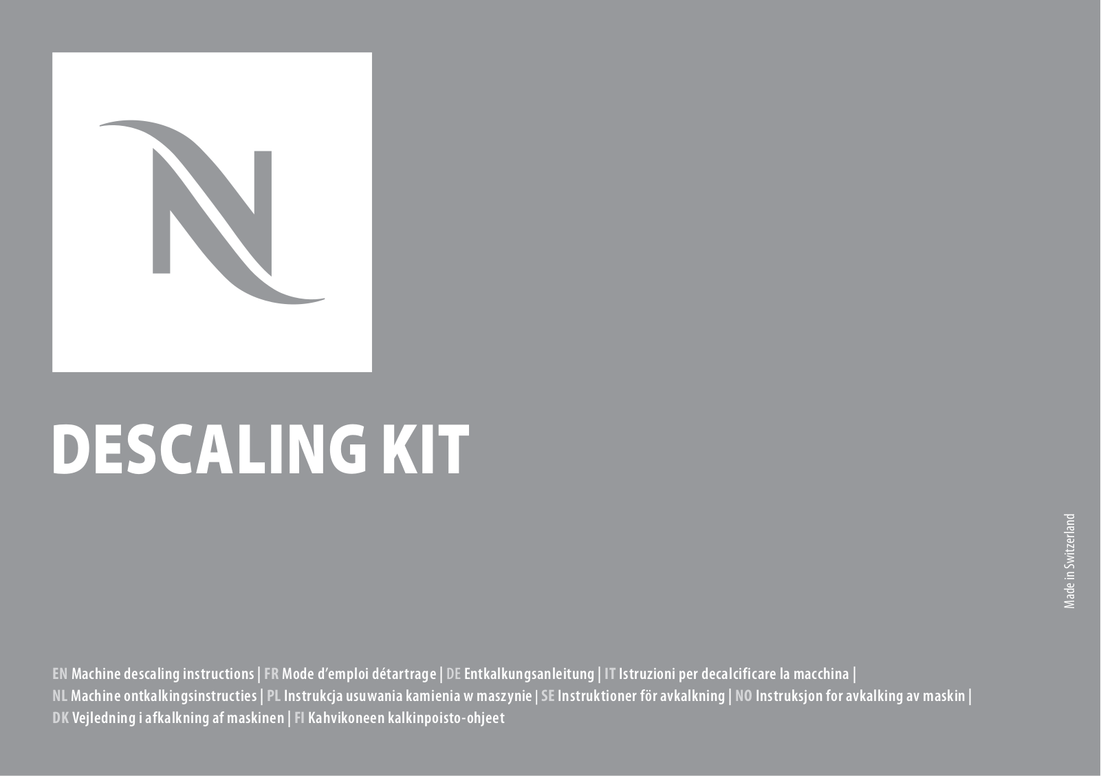NESPRESSO DESCALING KIT User guide - ManualMachine.com