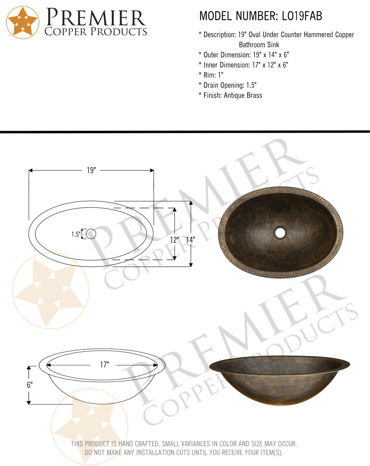 Premier Copper Products IER10057 Specifications - ManualMachine.com