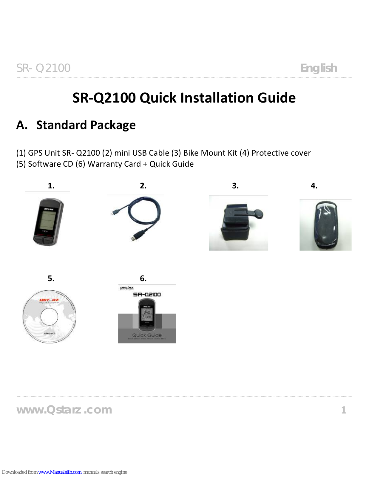 Qstarz SR-Q2100 Quick Installation Manual