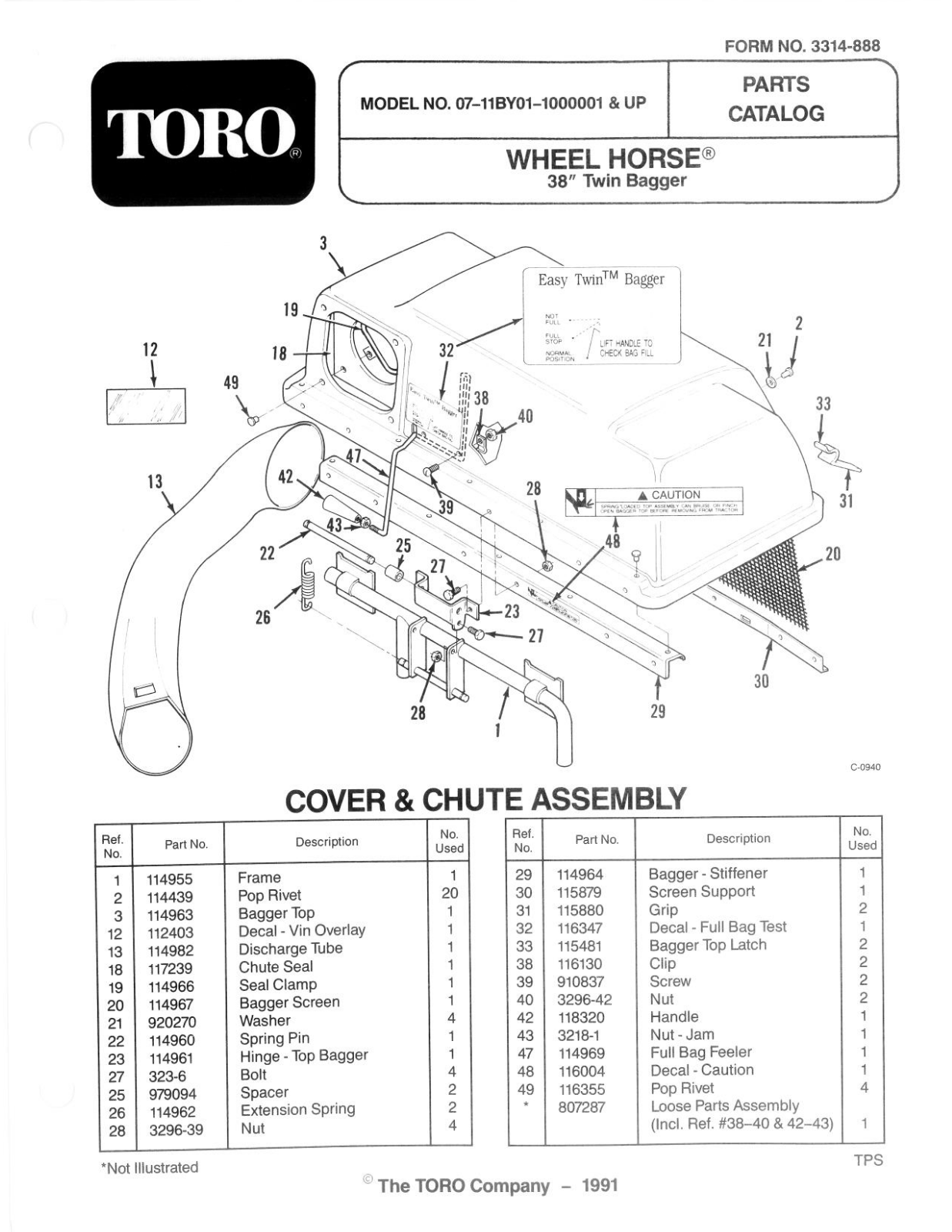 Toro 07-11BY01 Parts Catalogue