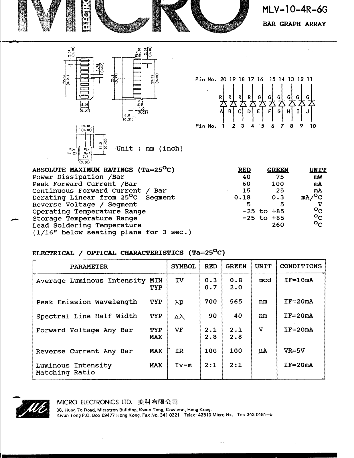 MICRO MLV-10-4R-6G Datasheet