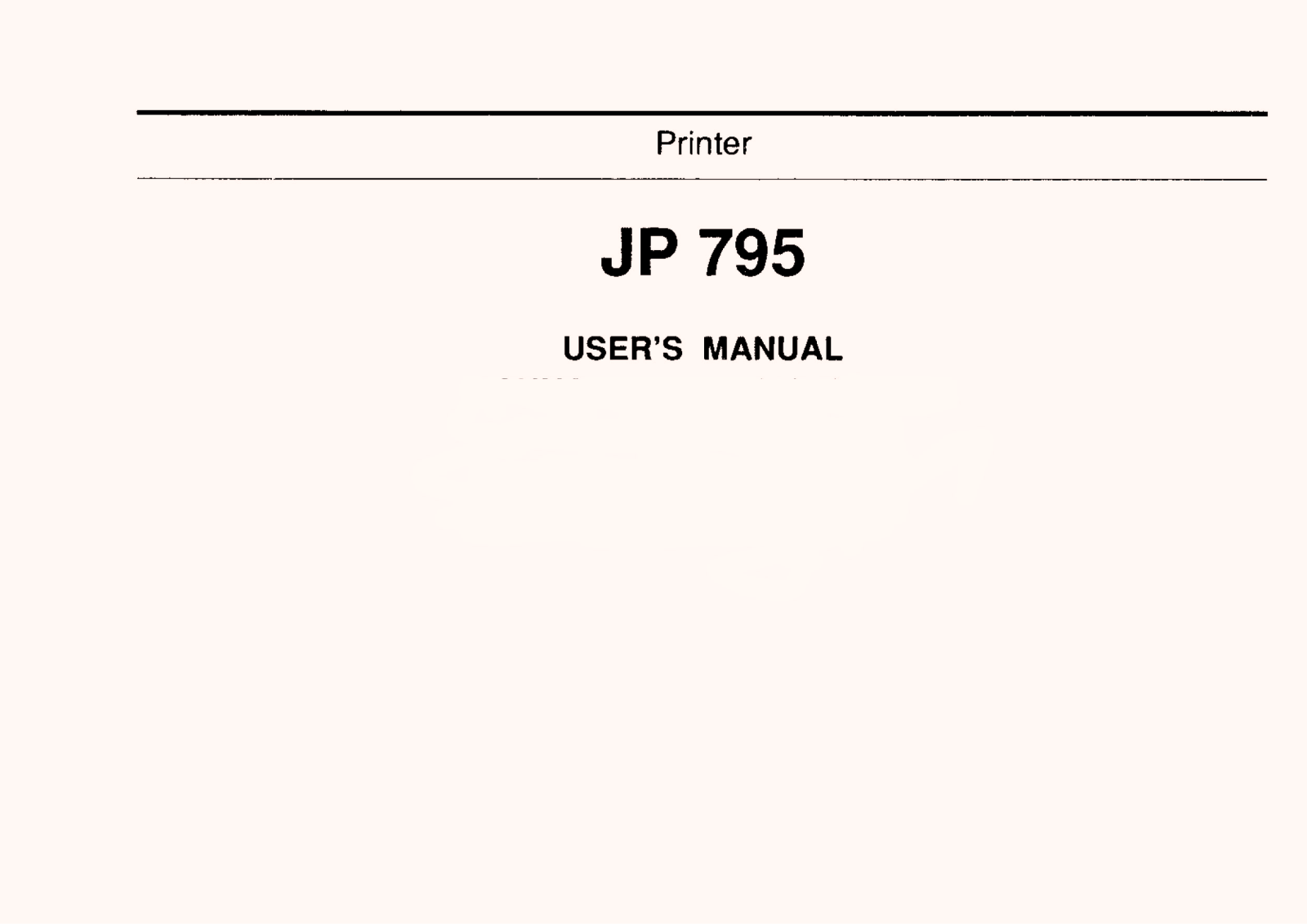 Olivetti JP 795 User Manual