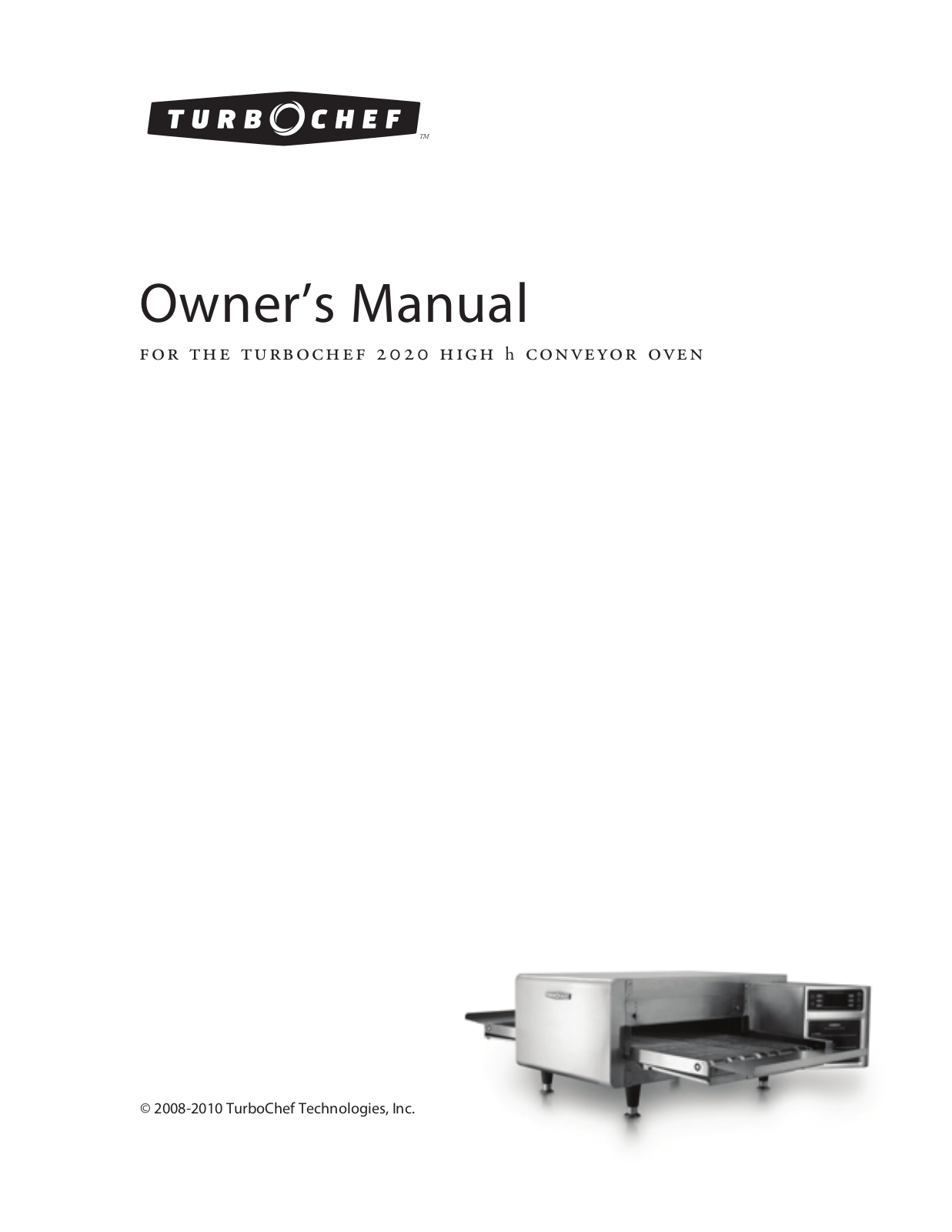 TurboChef 2020 high h Operation Manual