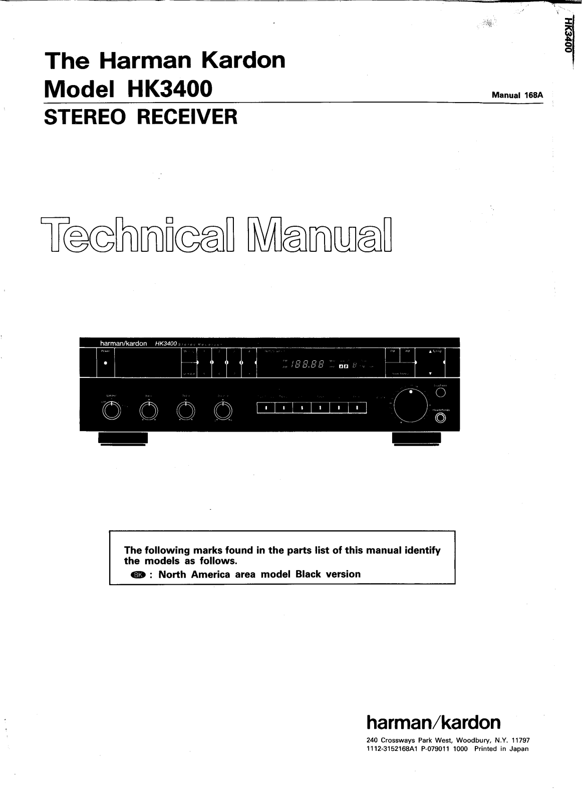 Harman Kardon HK-3400 Service manual