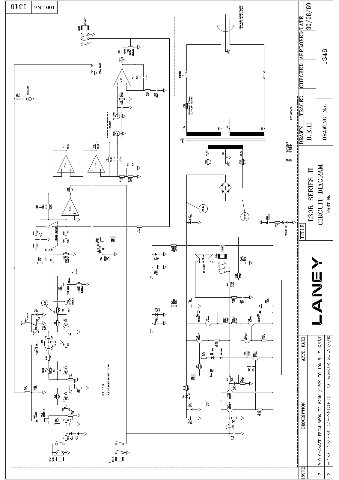 Laney L30R Schematic