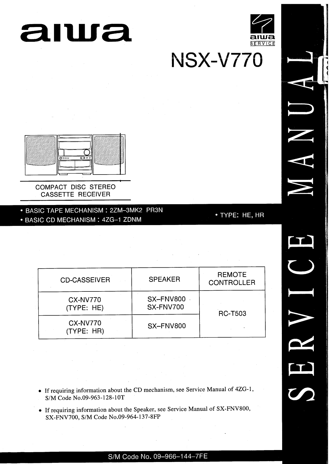 Aiwa NSXV-770 Service manual