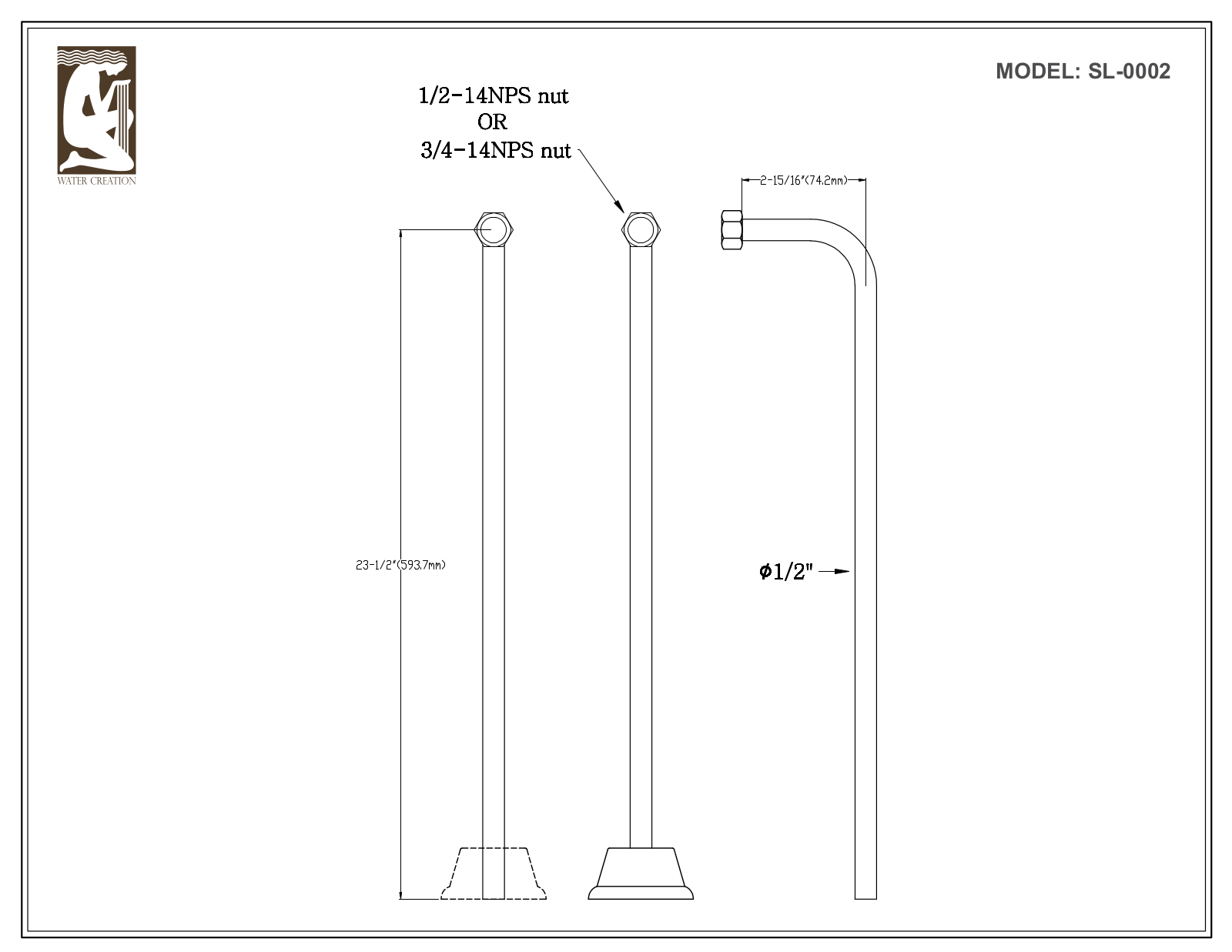 Water Creation SL000205, SL000202, SL000201, SL000203 User Manual