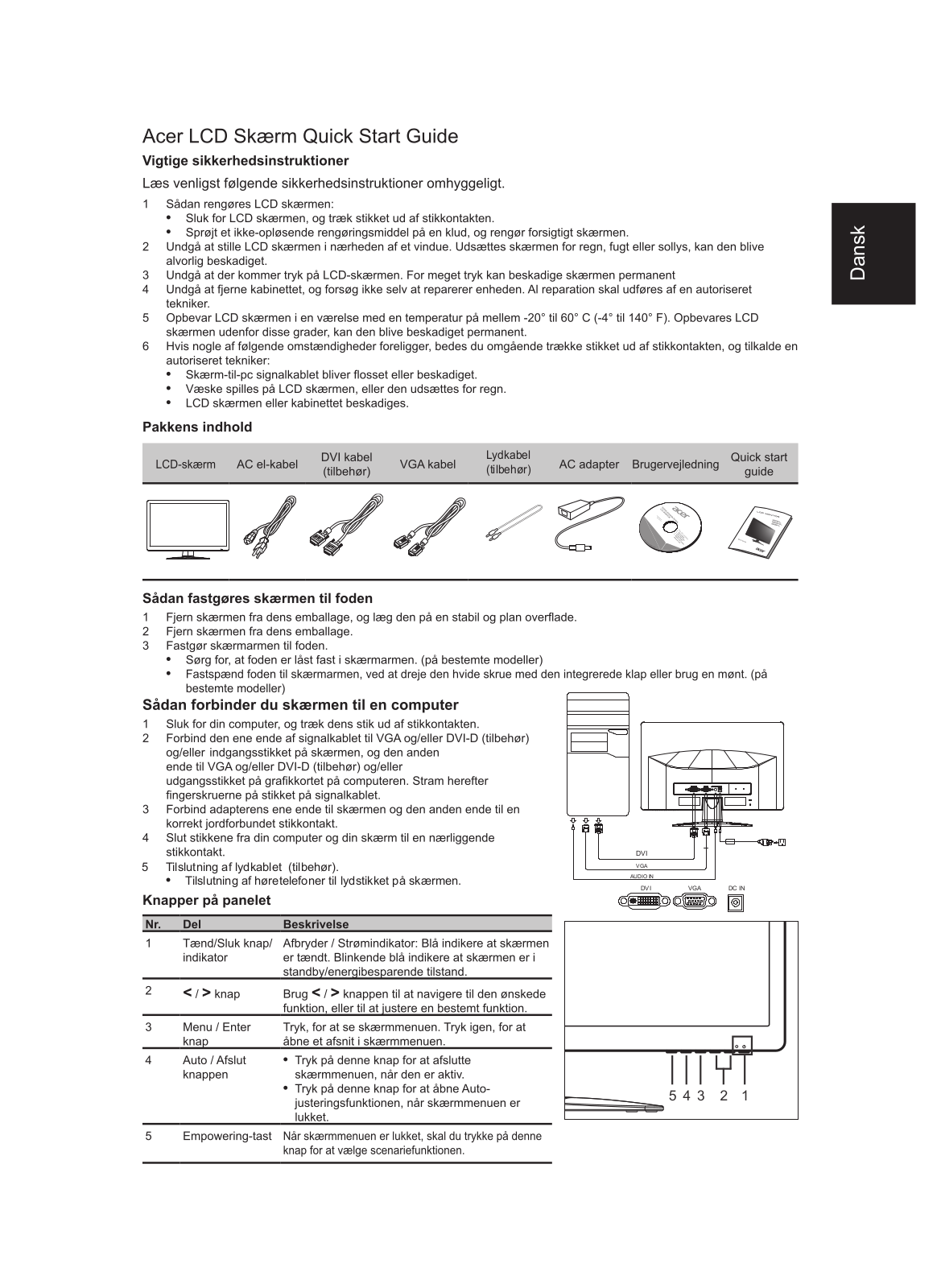 Acer G196HQL User Manual