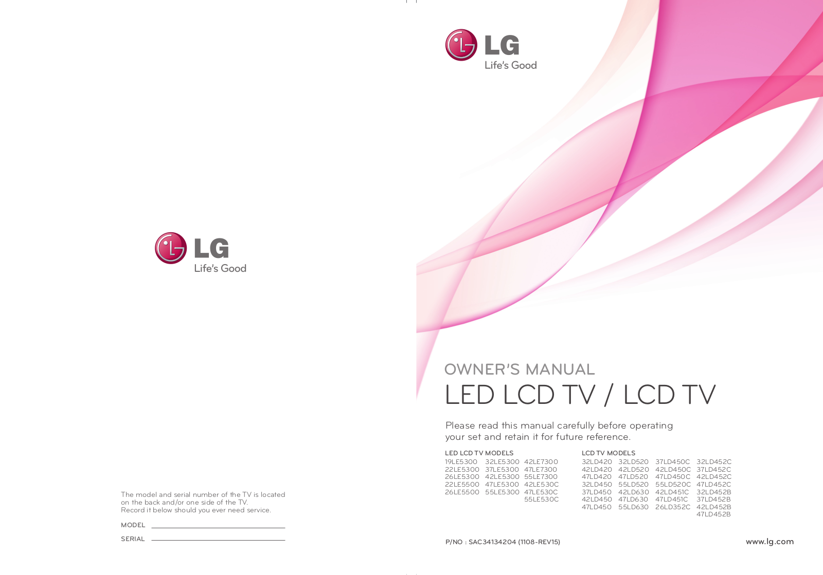 LG 47LD452C User Manual