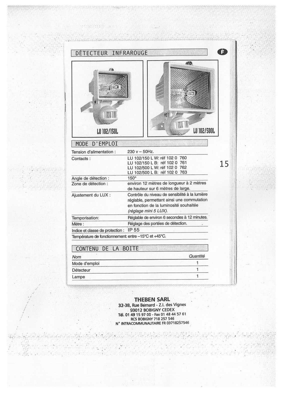 THEBEN LUNA 102-150L, LUNA 102-500L User Manual