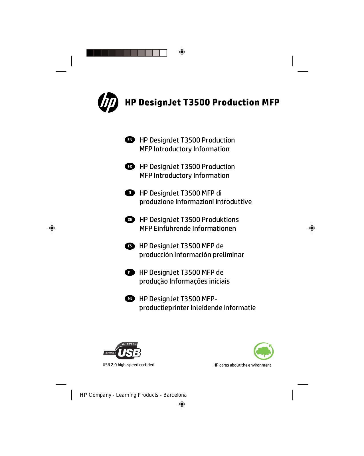 HP Designjet T3500 Introductory information