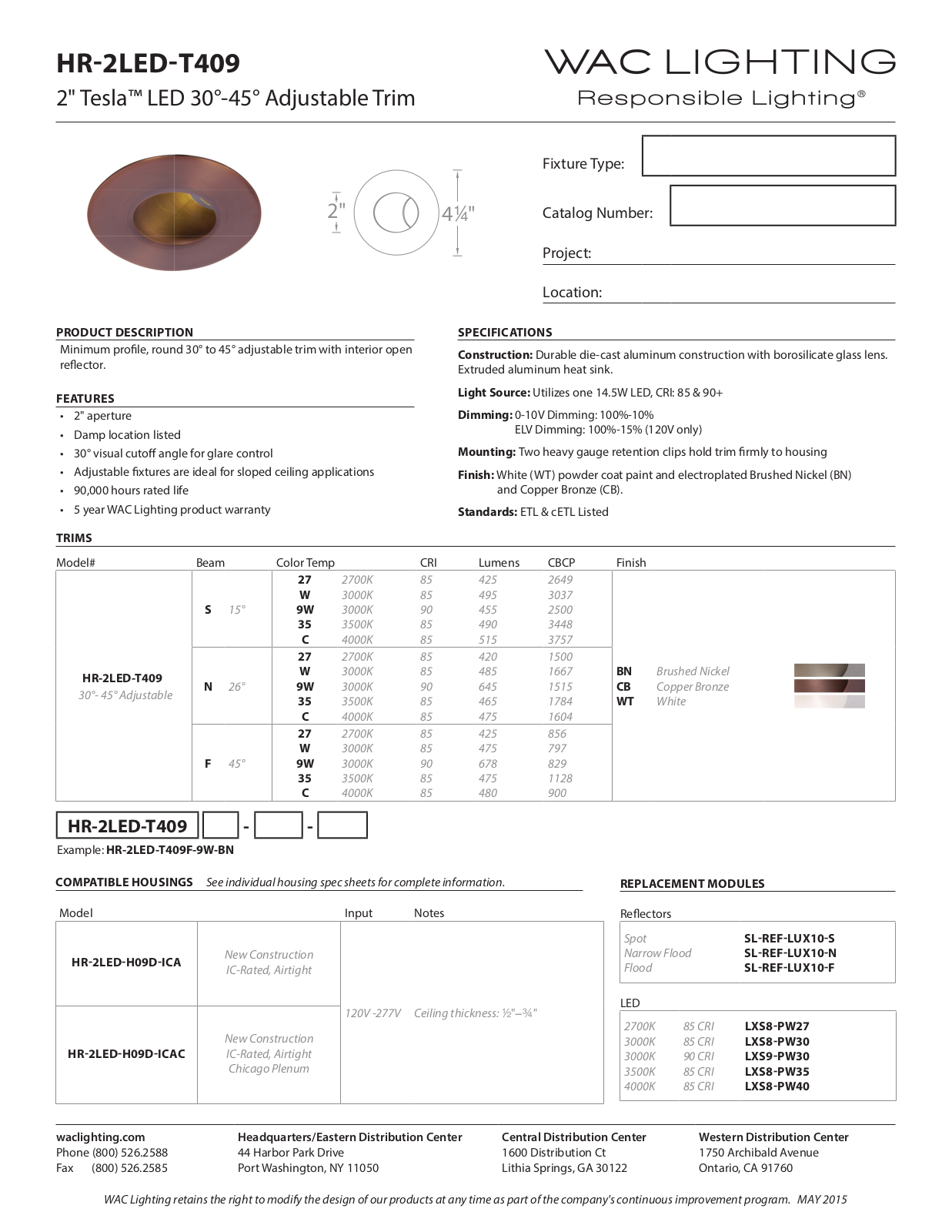 WAC Lighting WAC6605 Specifications - ManualMachine.com