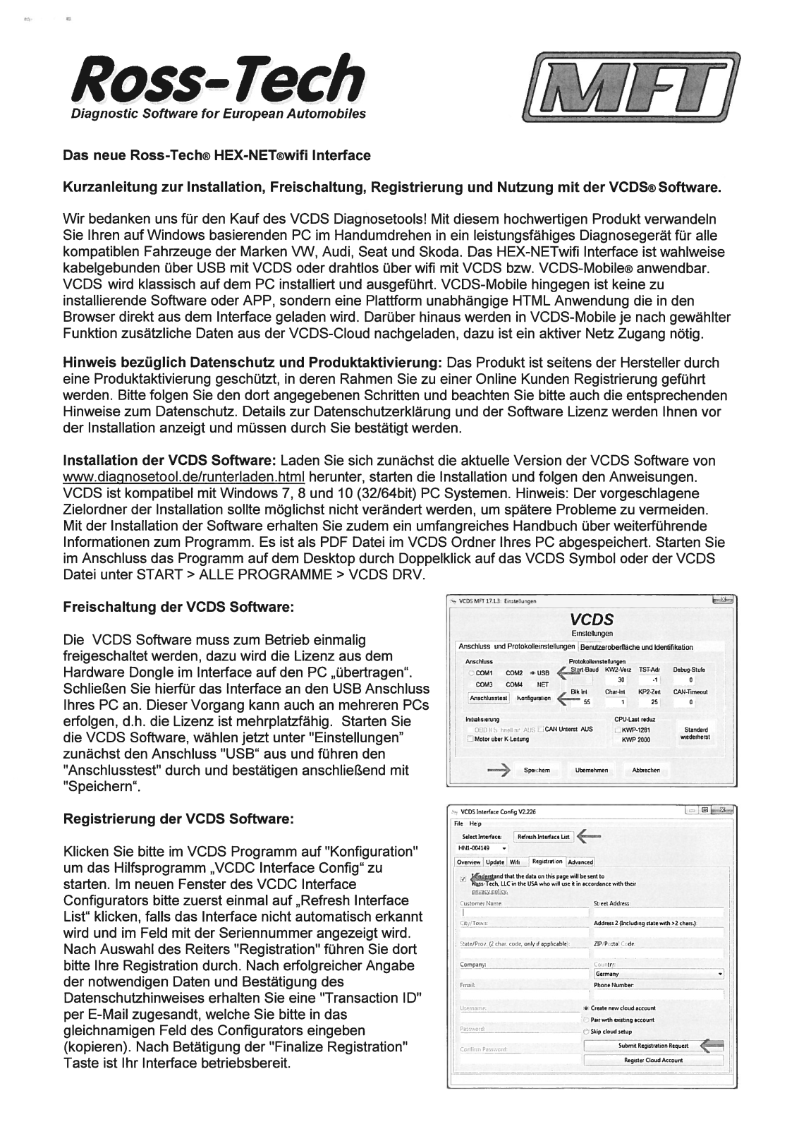 Ross-Tech MFT User guide