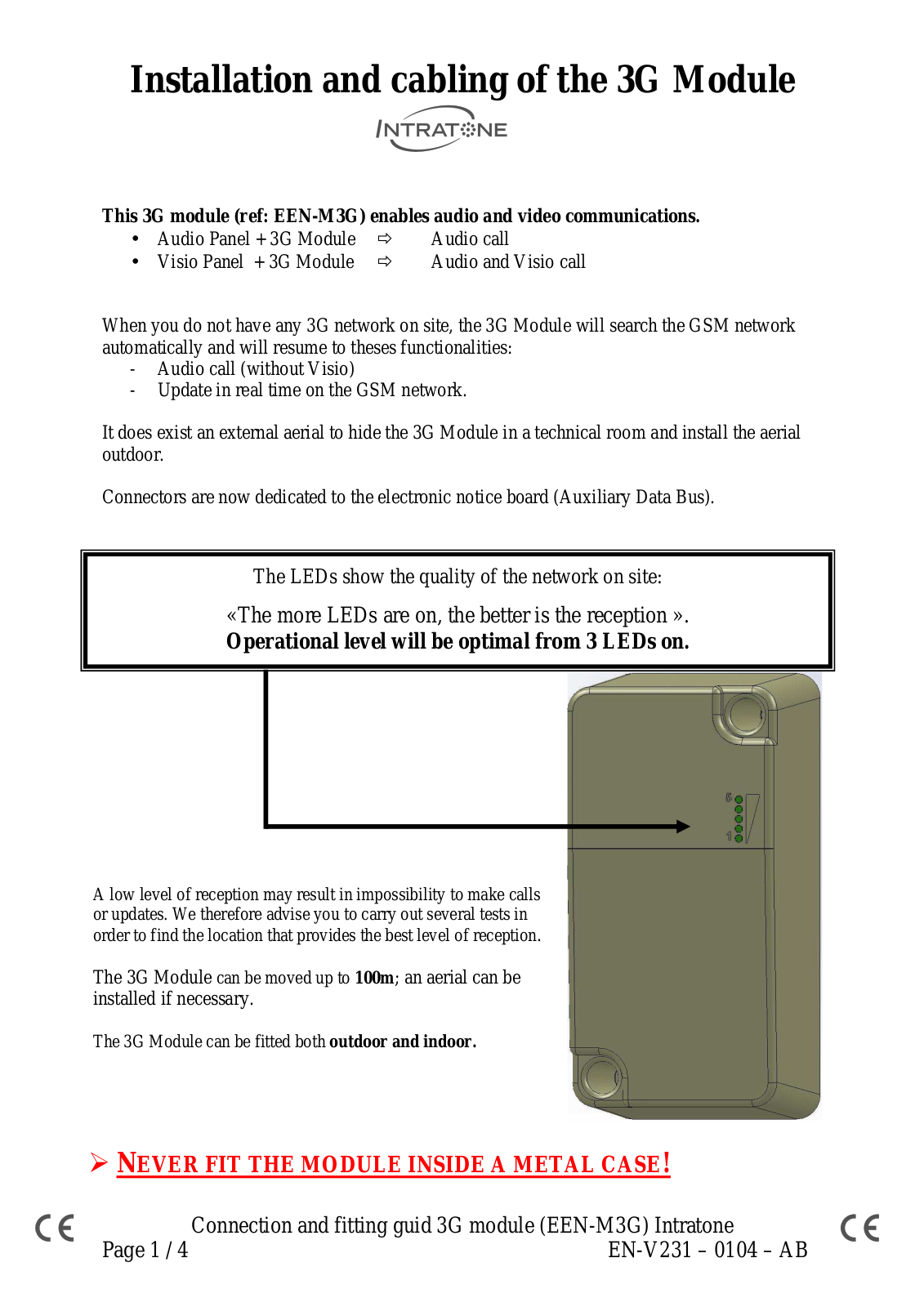 Intratone EEN-M3G User Manual