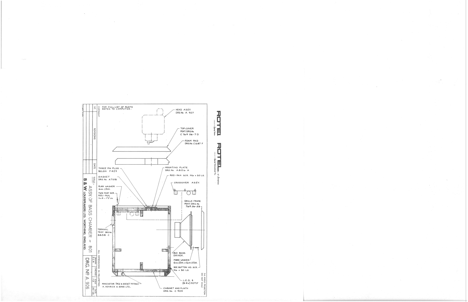 Bowers and Wilkins 801 Service manual