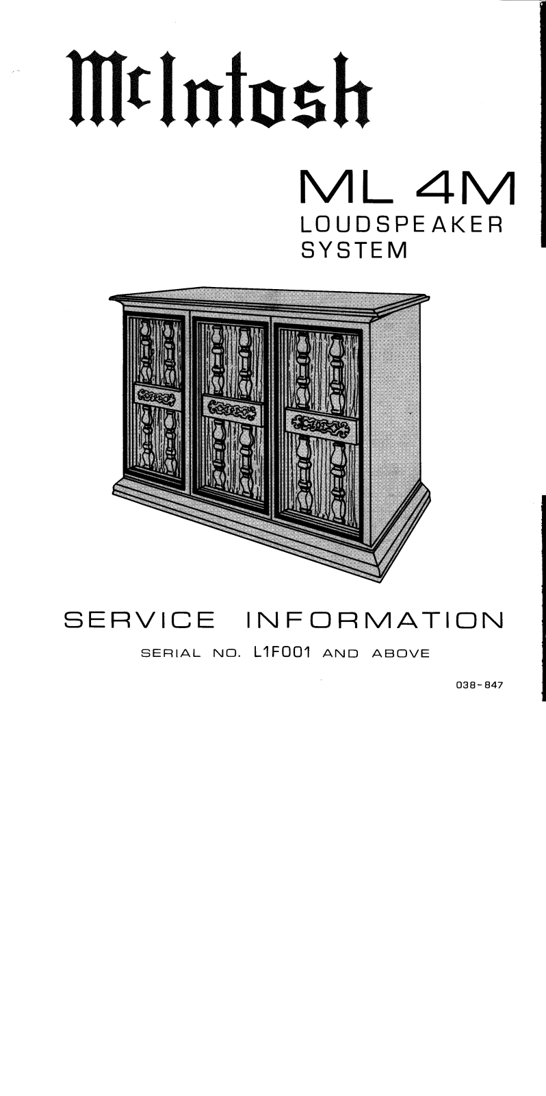 McIntosh ML-4-M Service manual