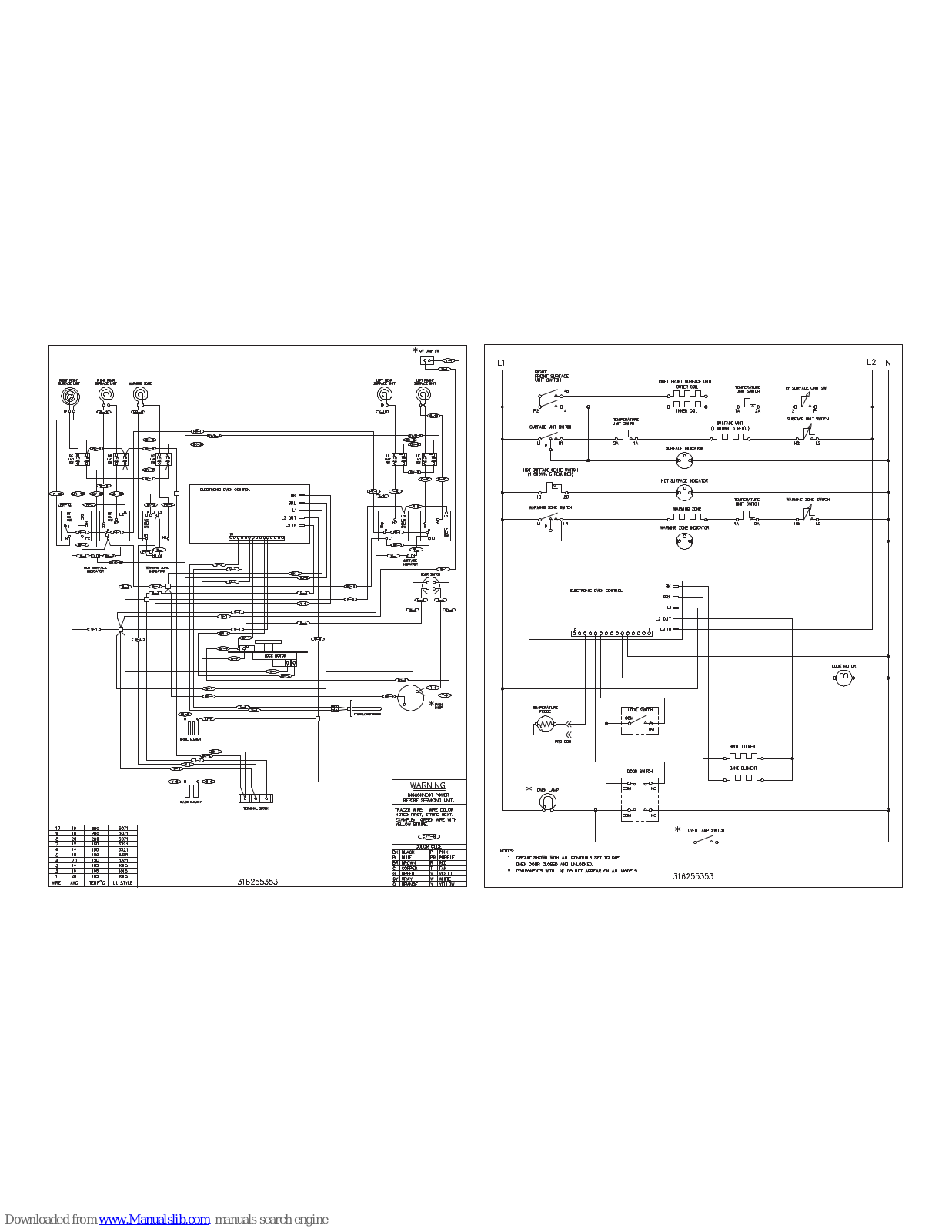 Frigidaire FEFL74ASH Wiring Diagram