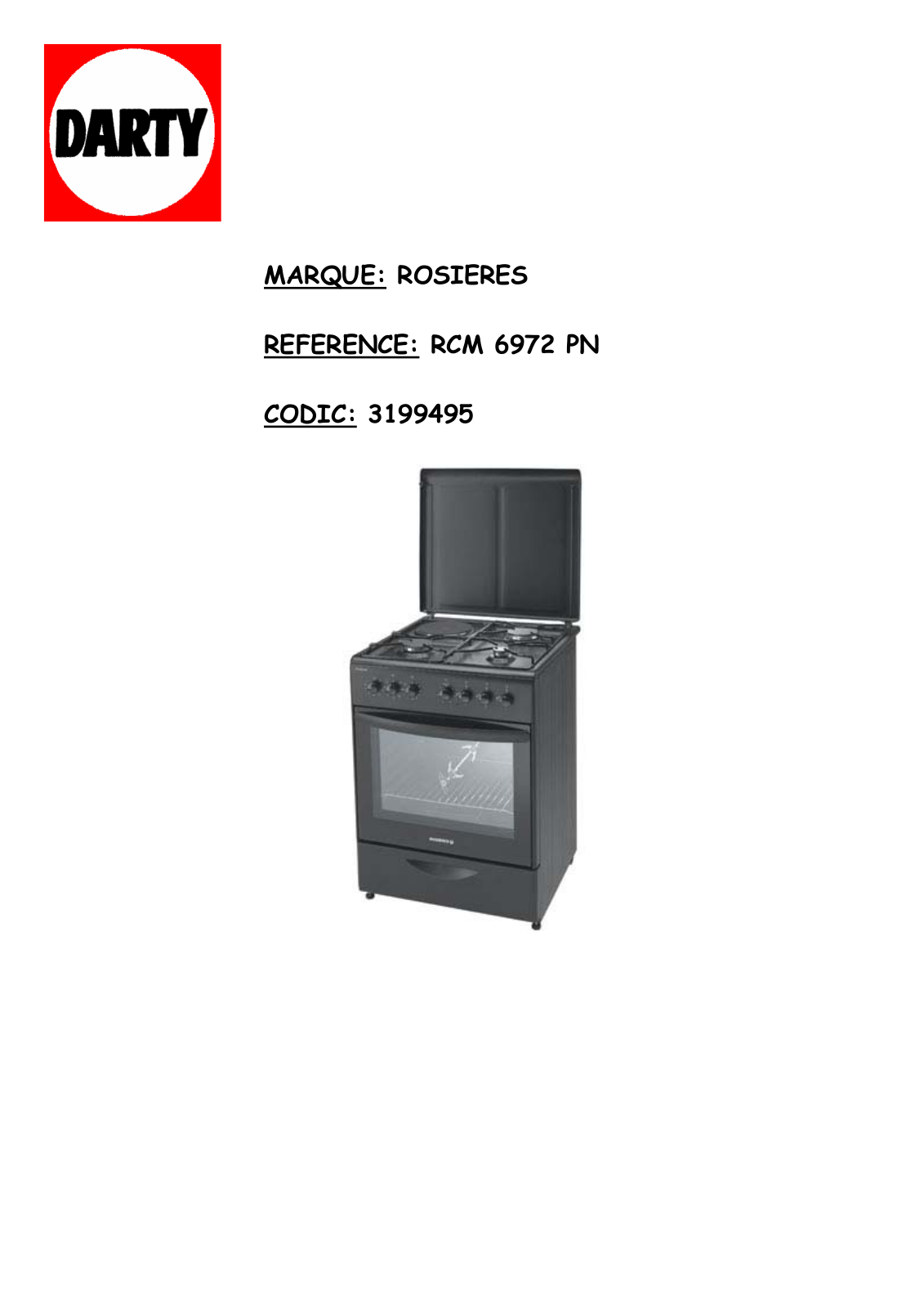 Rosieres RCM6972RB, RCM6972PN User Manual