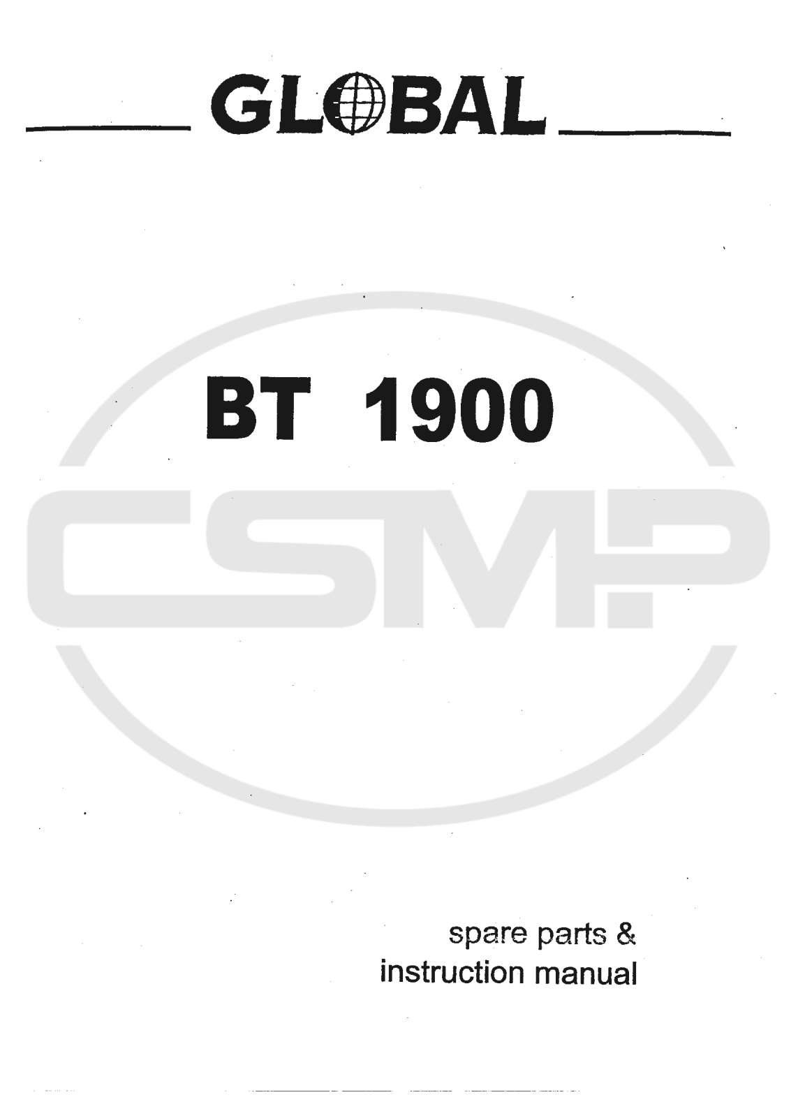 Global BT-1900 Parts Book