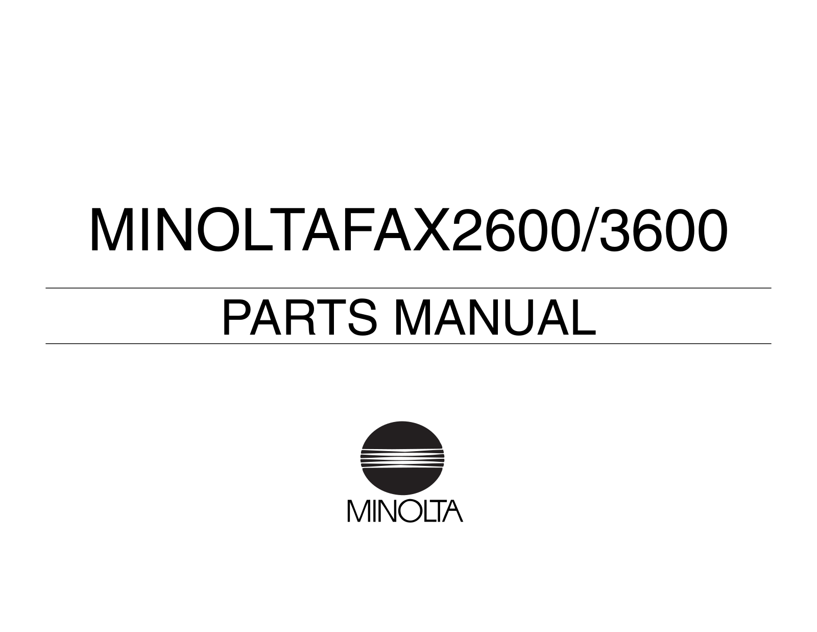 Minolta 2600, 3600 PARTS MANUAL