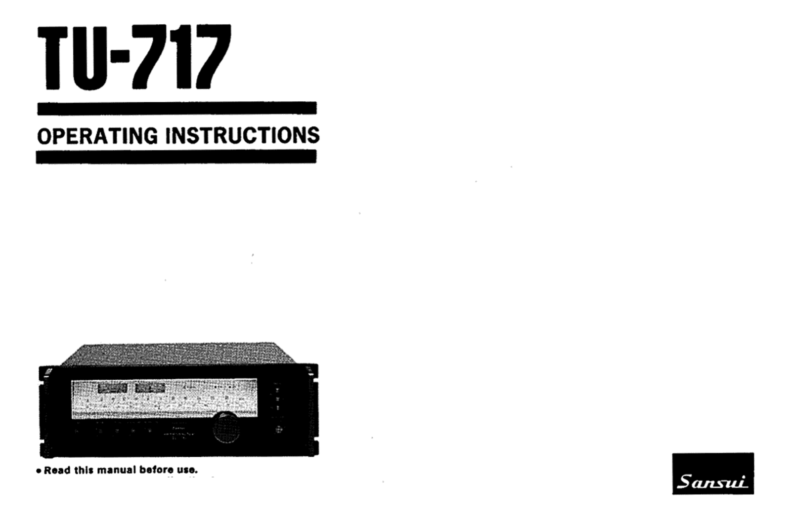 Sansui TU-717 Owners manual