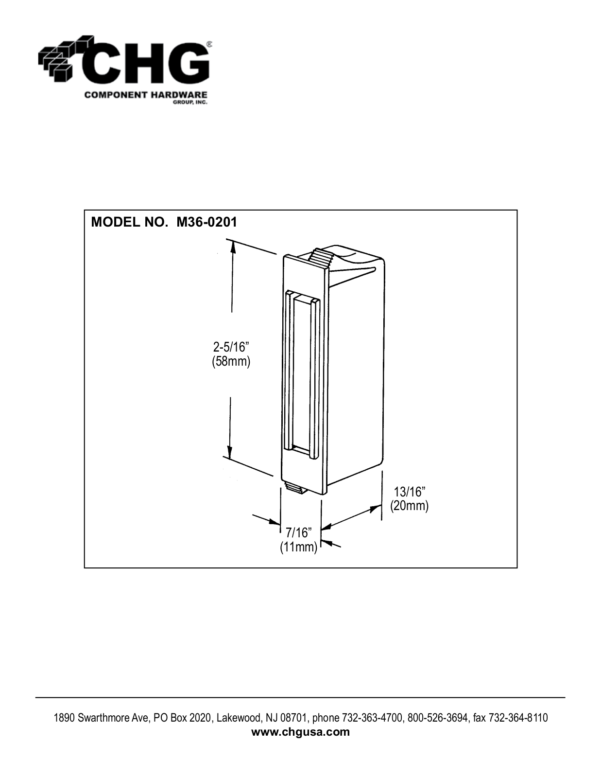 Component Hardware M36-0201 User Manual